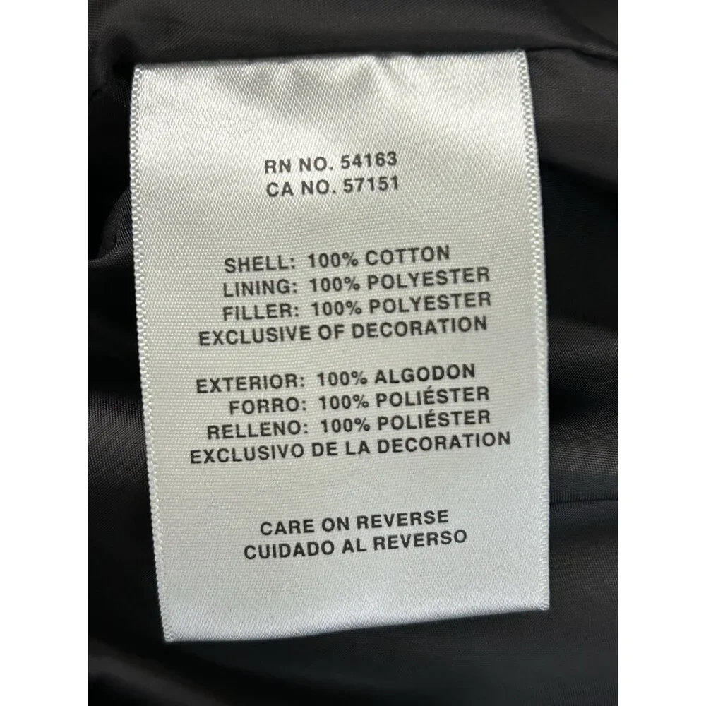 Levi Strauss Women's Size Medium Black Corduroy Puffer Coat Full Zip Lined - Picture 13 of 15